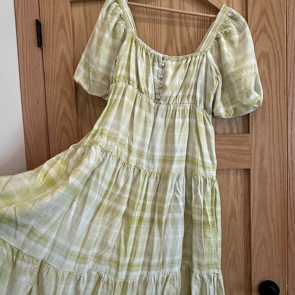 The Lullaby Club Light Green Plaid Maxi Dress - Picture 2 of 6